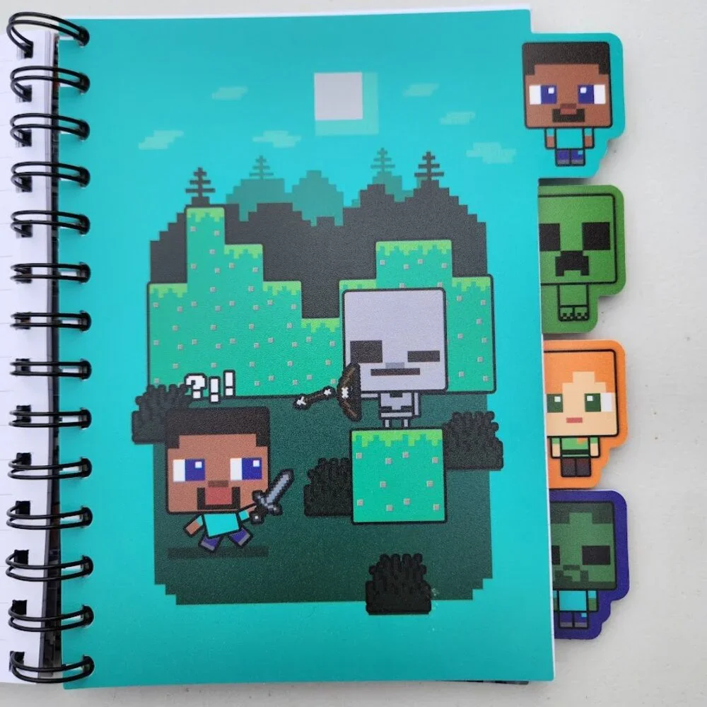 NEW Minecraft Notebook with Dividers School Supplies Spiral Journal  160 Pages